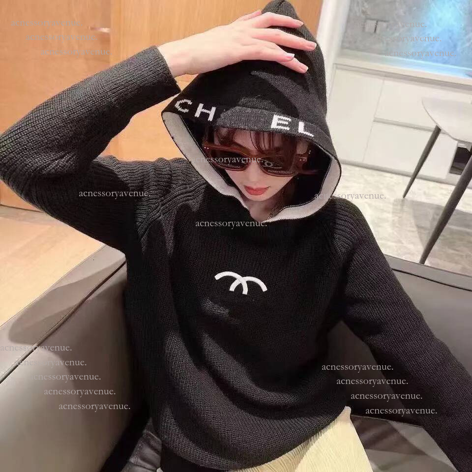 cc Cashmere sweater Designer channels sweater Womens sweater brand classic embroidery chan Hooded knit sweater Outdoor casual fashion pullover sweat