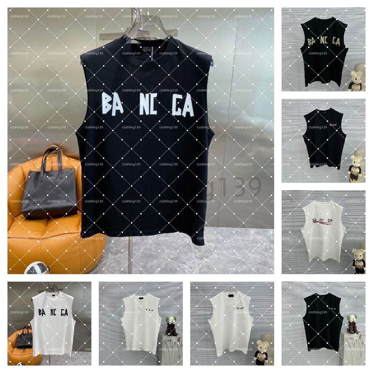 Men Tank Top Designer Sleeveless mens designer clothes 100% Cotton Summer Casual Sleeveless Shirt Loose Fit Muscle Tee Muscle Tank for Men 07