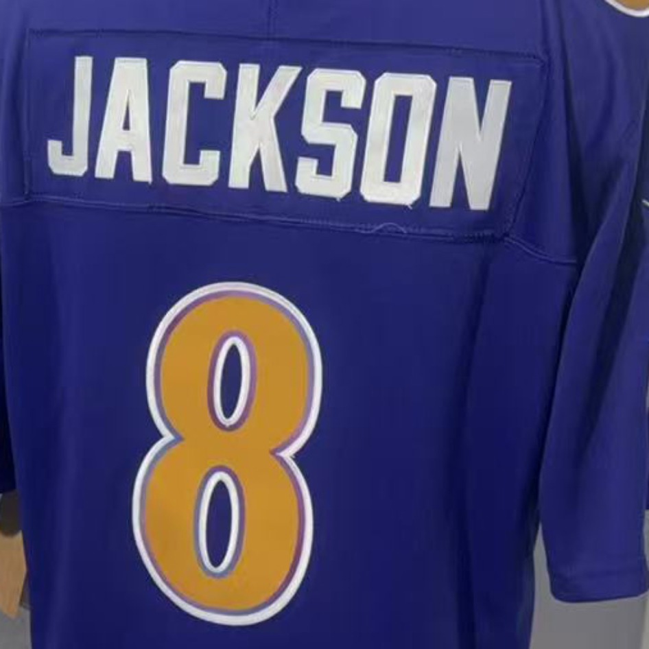 8 Lamar Jackson 22 Derrick Henry 14 Kyle Hamilton 4 Zay Flowers Vapor F.U.S.E. Maillot de match de football en sergé brodé avec nom et numéro cou