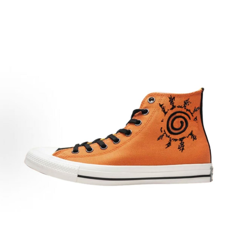 Converse Anime Joint Name High Top Canvas Shoes for Men & Women, Konoha Seal Graphic Upper, Breathable Flat Sole, Daily Wear Fashion Leisure Footwea