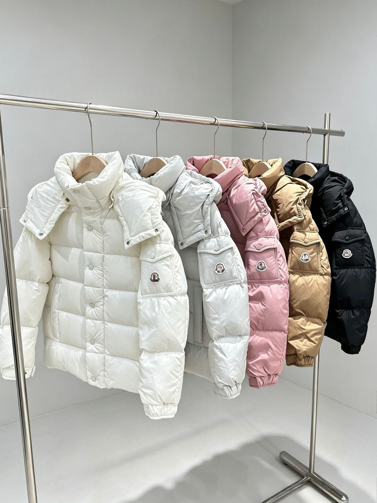 2026 Winter New Style Unisex Mon clair Maya Down Jacket Classic Matte Fog Surface White Goose Down Warm Puffer Coat Outdoor Thick Winter Outerwear F