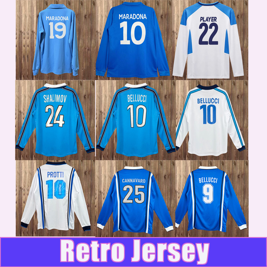 87 88 19 20 FERNANDEZ INLER Retro Mens Soccer Jerseys HAMSIK MERTENS MARADONA Home Away 3rd Vintage Football Shirt Long Sleeve Adult Uniforms