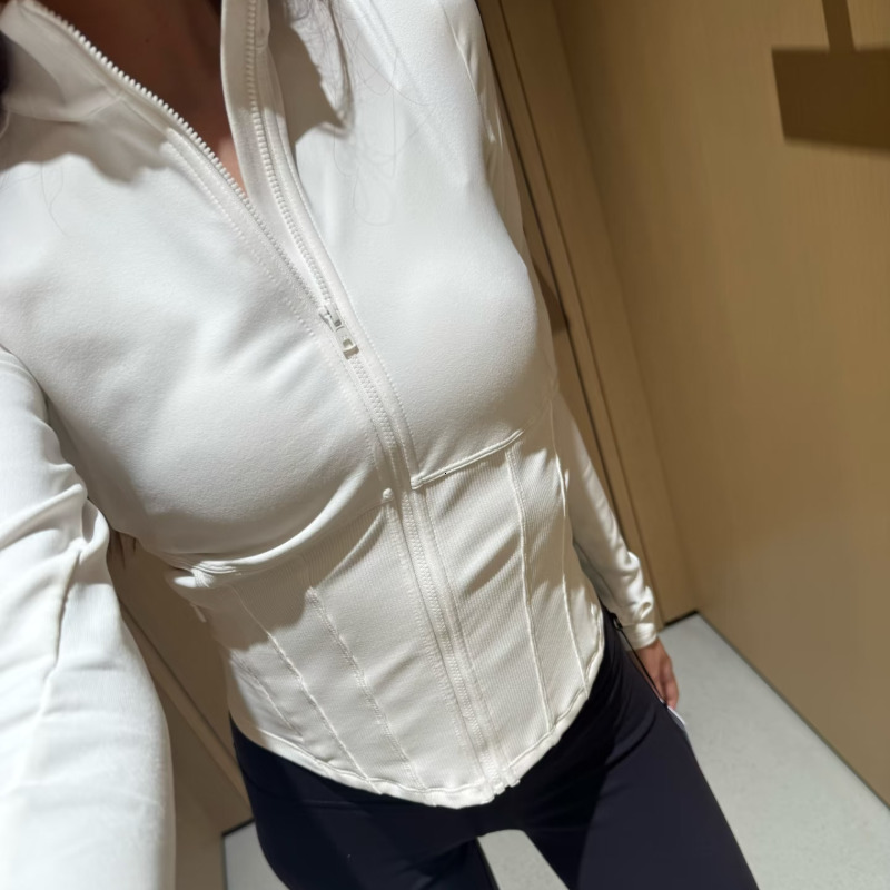 Designer Corset Full Zip Jacket Womens Zipper Quick Dry Yoga Leggings Suit Standing Collar Long Sleeved Sports Coat Training Fitness Running Sportsw