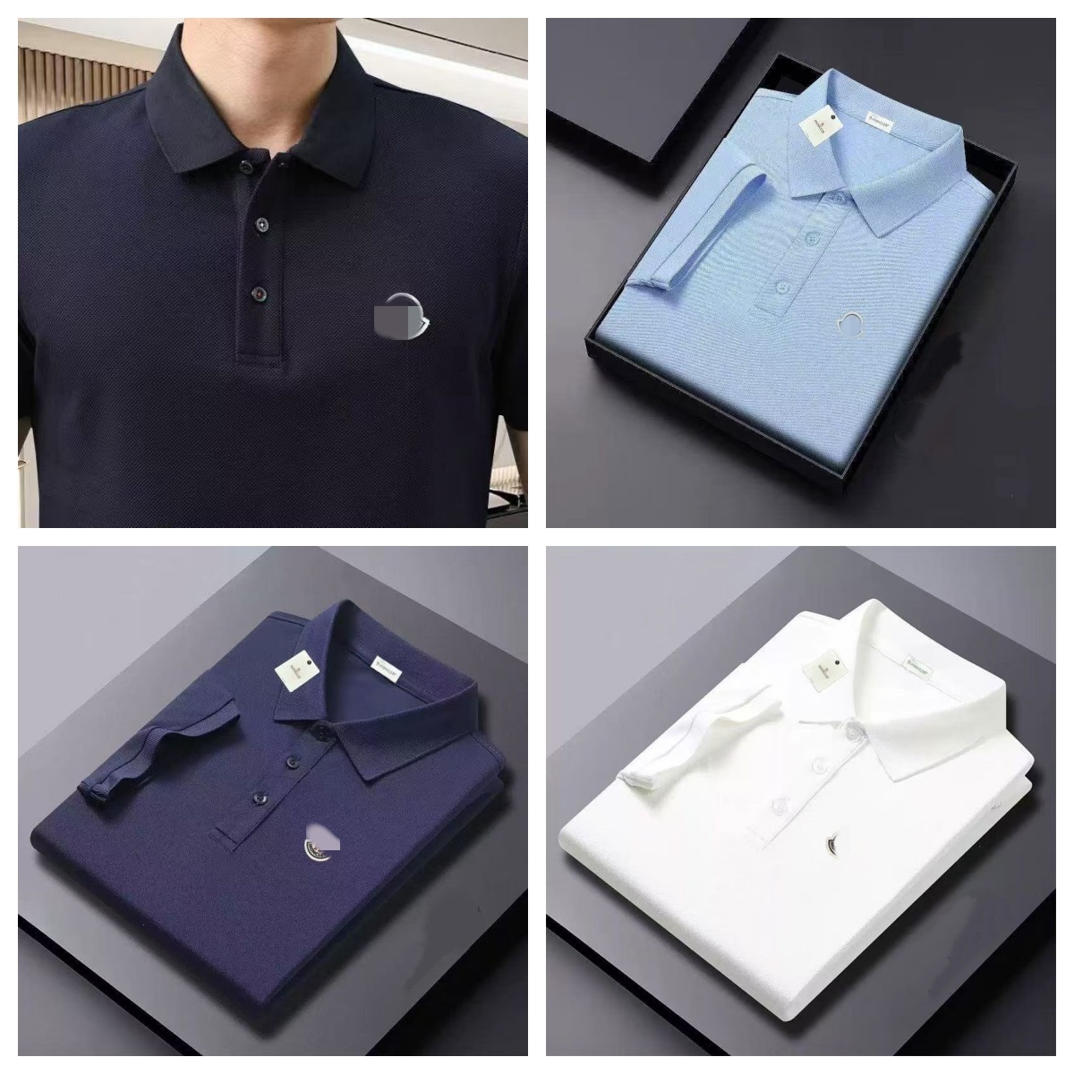 Designer M Logo business Adults Big Size Men's Polo Shirt Short Sleeve white navy Plus Size Sky Blue Tops High Quality Cotton Youth Teenager Ju