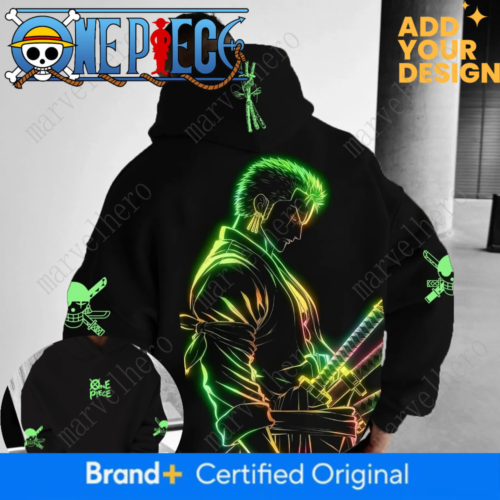 ONE PIECE Men's Hoodie Sweater Roronoa Zoro Japanese Anime Spring and Autumn Punk Boy Children's Long Sleeve Parent-Child Wear
