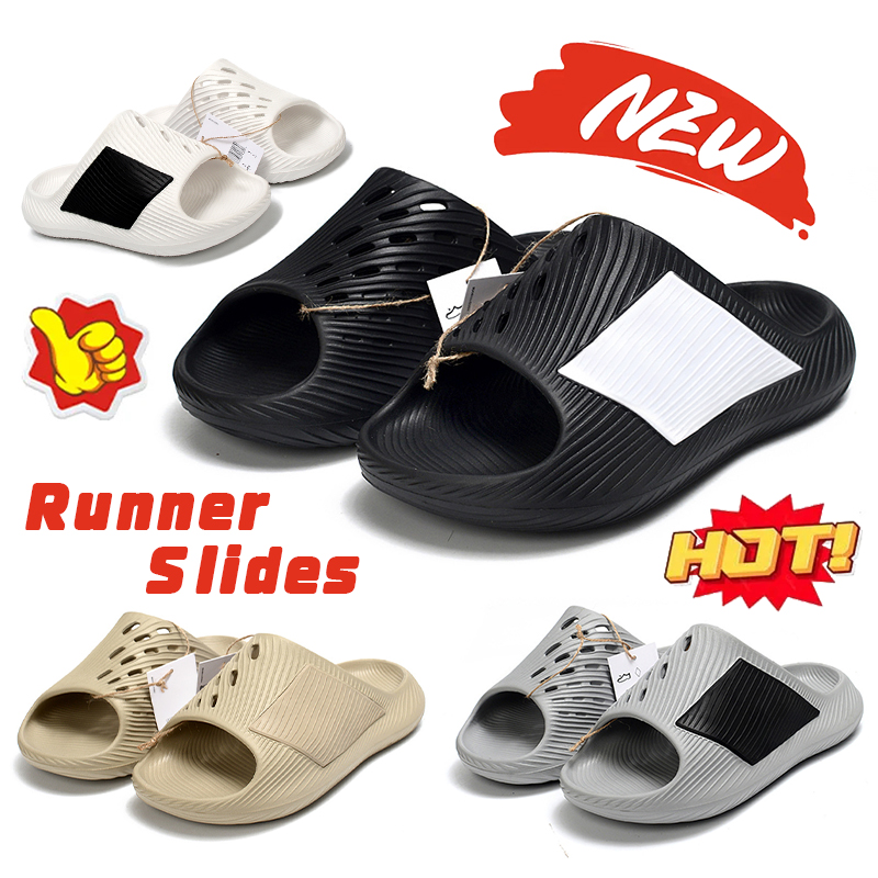 Purechill Runner slippers mens slides Designer sandals women luxury Summer sliders Grey Black White Khaki non-slip outdoor Beach Casual slip-on sand