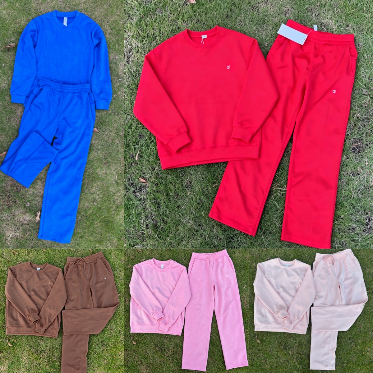 A2756 Pull ample de couleur unie pour adultes et enfants, sweat-shirt à col rond ou pantalon de sport à taille élastique avec cordon de serrage,
