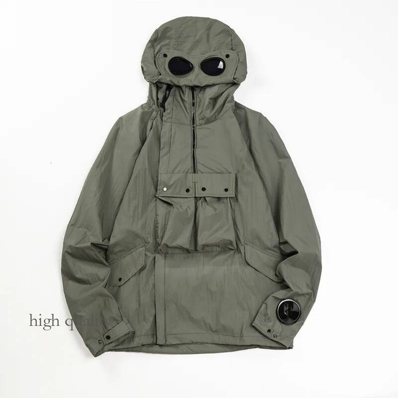 Company Goggles Men's Clothing Jackets Goggle Hooded Jacket Lens Spring And Autumn Outdoor Windbreaker Fashion Brand Metal Nylon Outerwear Coat