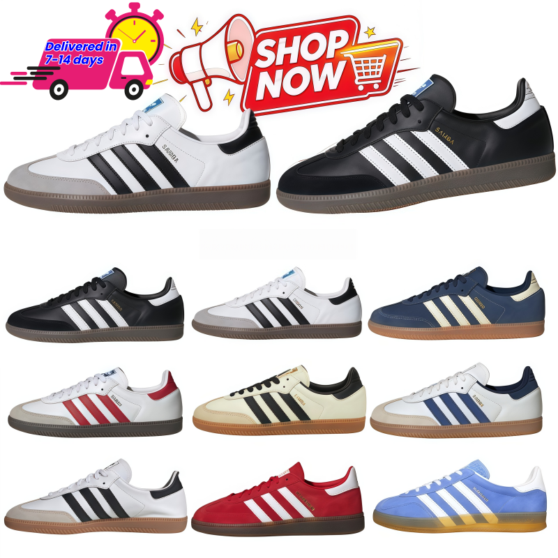 Free shipping Designer shoes Adidas Originals Samba OG Unisex Retro Leather Casual Sneakers Sports Shoes Casual Footwear Rubber Sole Available in Va