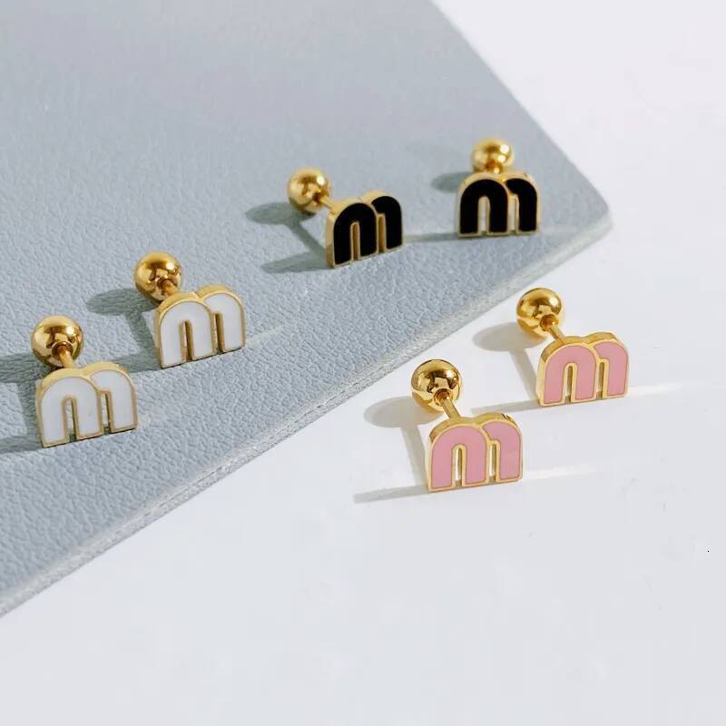 stainless steel fashion korea designer screw earrings stud for women gold color simple designs tiny earring earings ear rings jewelry gift