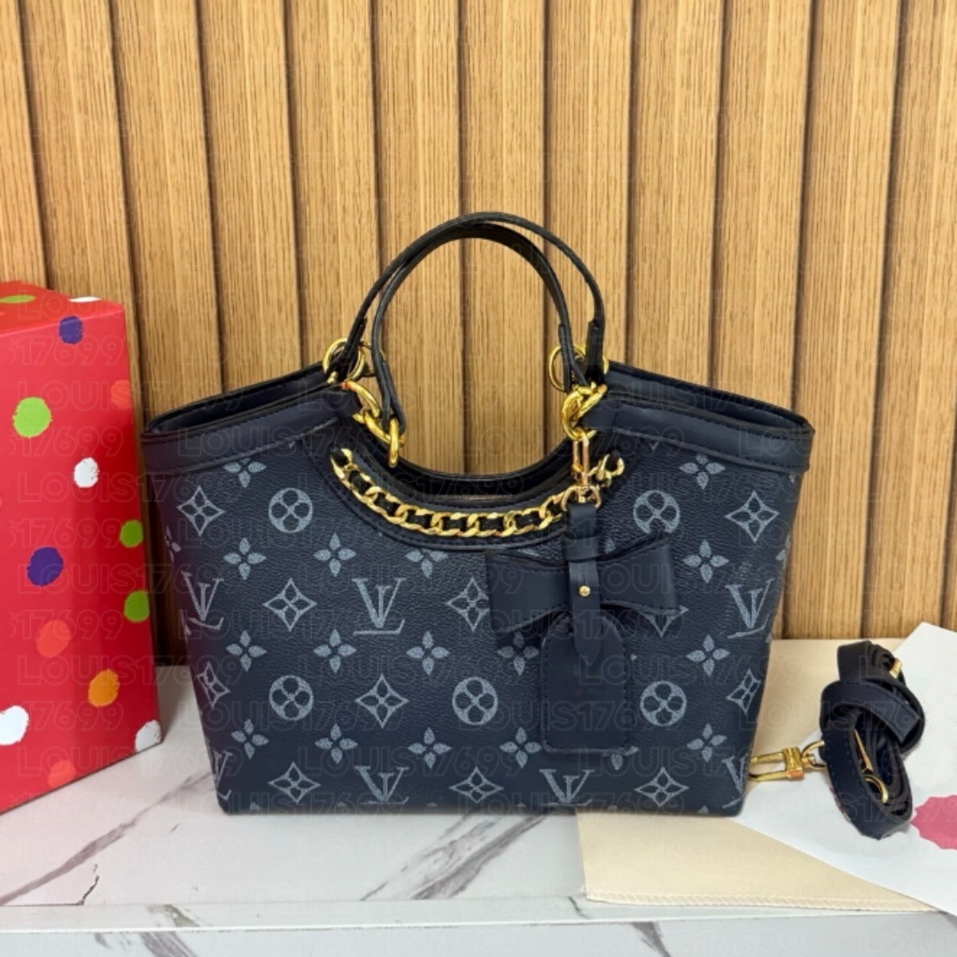 10a designer Vintage Pattern Bow Decor Women Top Handle Hobo Bag Luxury Removable Crossbody Strap Handbag Shopping bag wallet Vegetable Basket Shoul