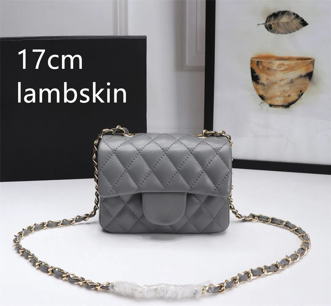 Luxury Lambskin Designer Bag Fashion Mini Bags Flap Purse Brands Red Side Bags Woman Metal Classic Handbag Lady High Quality Crossbody Chain Bag