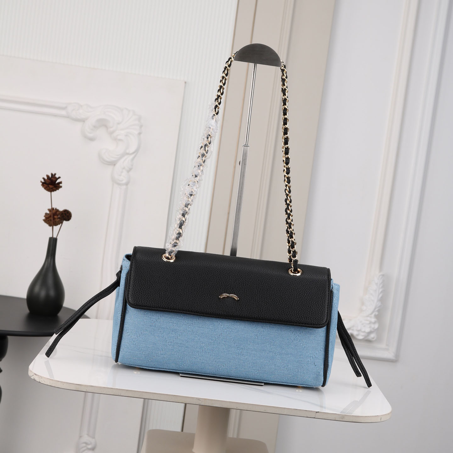 Designer Bags Women Pebbled Leather Suede Spliced Flap Shoulder Bag Diamond Quilted Pattern Drawstring Side Design Elegant Daily Party Handbag Purse