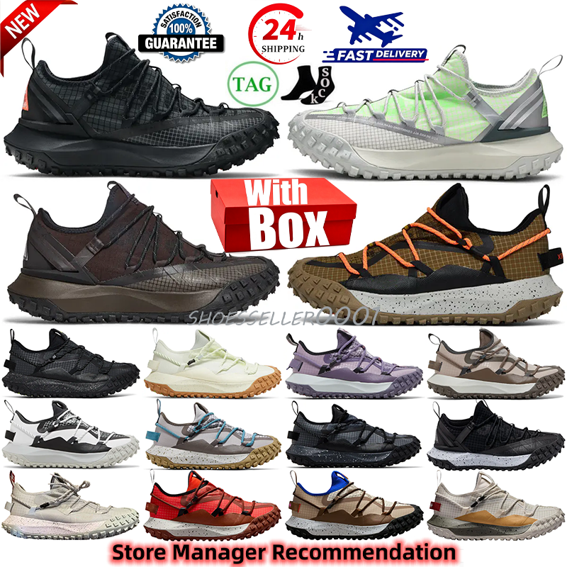 With box ACG Mountains Fly Low Men Women Running Shoes Designer Trainers Orange Dark Smoke Grey Triple Black Chunky Outsole Platform Outdoor Hiking