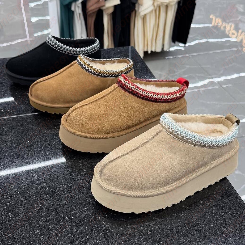 Womens Tazz Slippers Tasman Fur Slides Designer Classic Ultra Mini Platform Boot Chestnut Mustard Seed Sand Slip-on Suede Wool Comfort Winter Suede