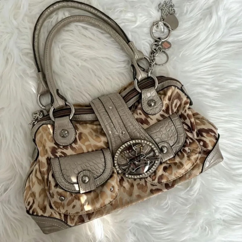 Borse a tracolla retrò alla moda di grande capacità per donna Borsa a tracolla con stampa leopardata e borsetta Borsa ner Bolsos Mujer 260828