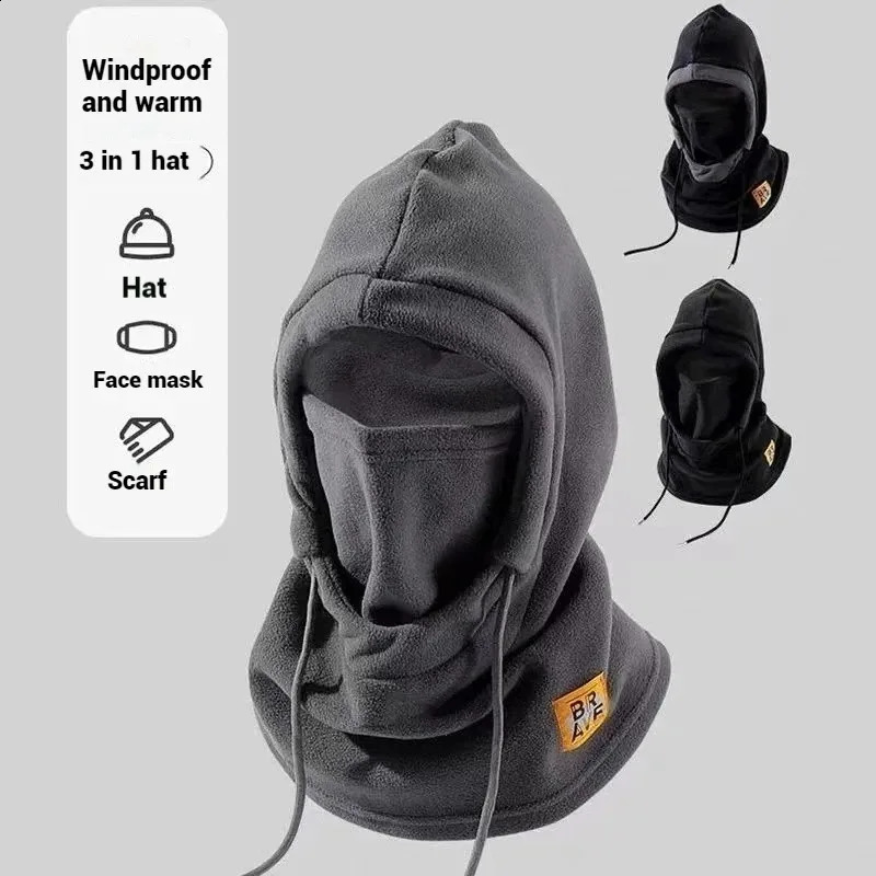 Winter Warm Hat with Mask and Neck Warmer 3in1 Windproof Balaclava for Men and Women Masked Hat Cycling Cold Weather Protectio 260828