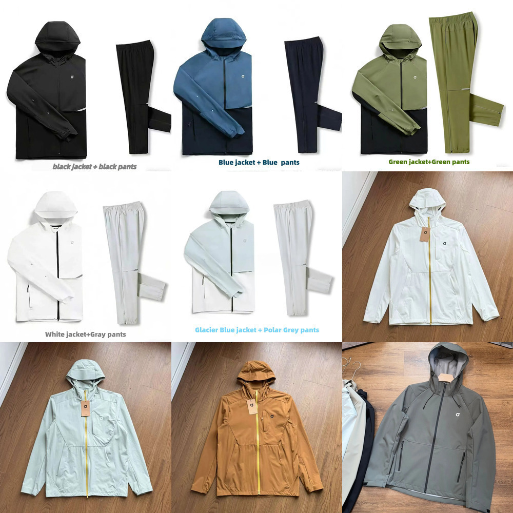 On Windbreaker Jacket Zipper Stand Up Collar Men's Jacket Retro Sportswear Windproof Running Lightweight Fashion Sunscreen Jacket Mens Designer