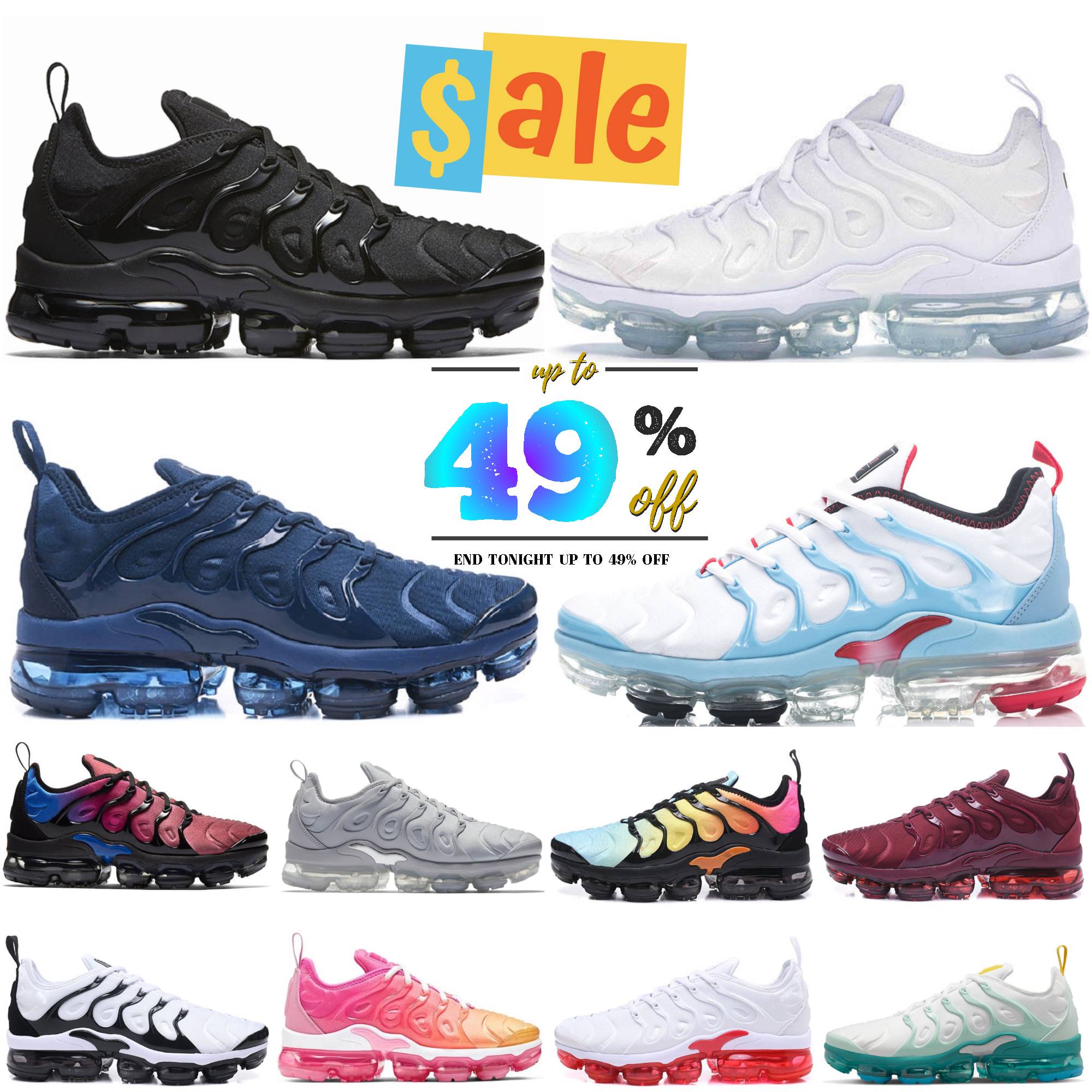 Top Designer VaporMmaxss Tn Plus Running Shoes Maxtns Men Women Sneakers Tns Triple White Black Burgundy Cherry University Blue Game Royal Obsidian