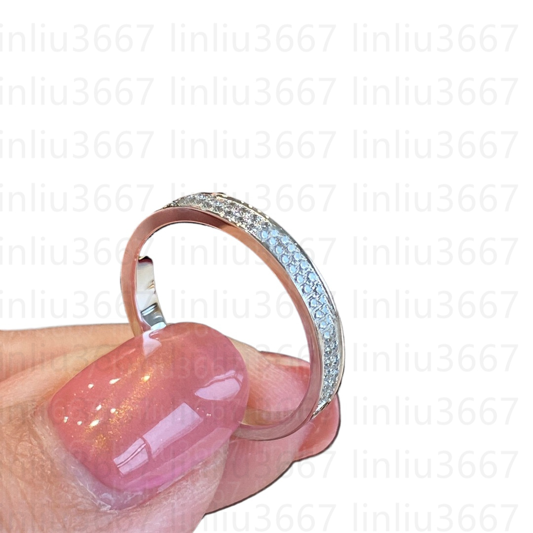 Woman's gold ring Thin Designer ring love Full diamonds or 8 diamonds ring Top quality v-gold 18k gold plated rings Classic Premium for love gi