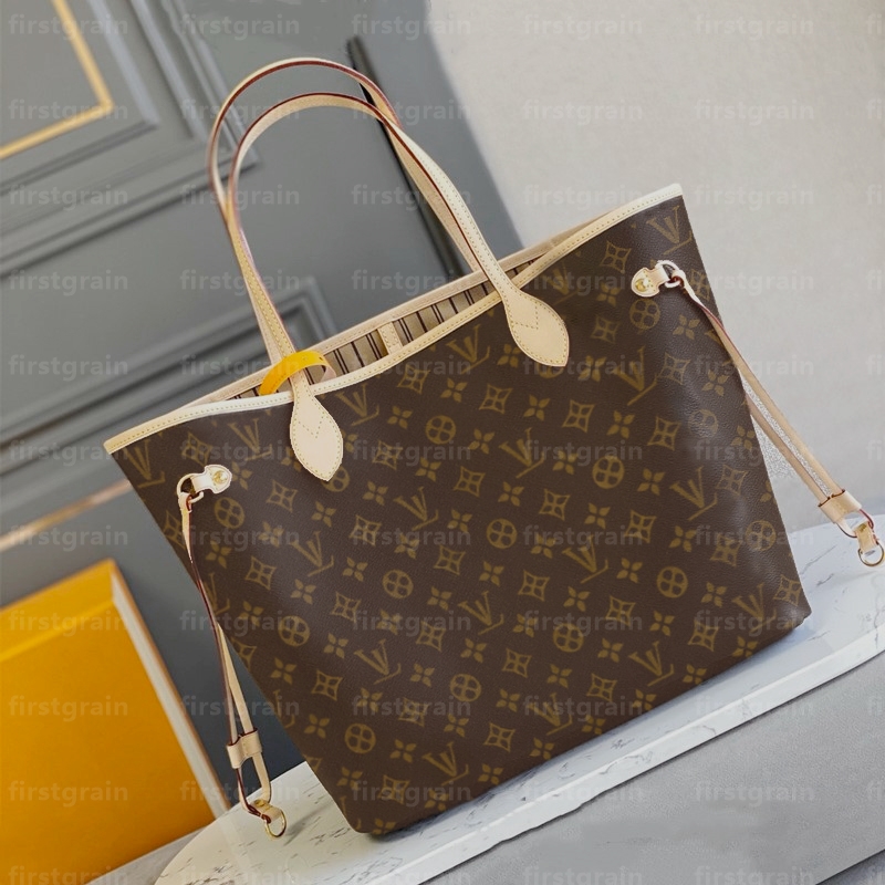 Vintage cowhide Luxury designer handbag neverfulll tote Womens crossbody shoulder bag large capacity shopping bag Monogram Flower Checked Bag neverf