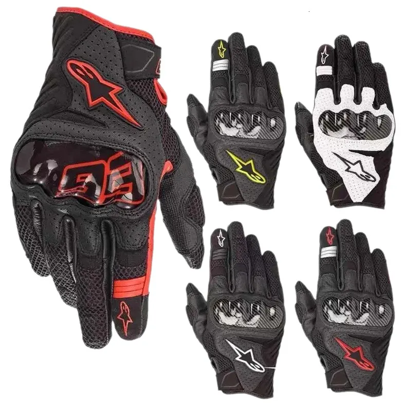 Motorcycle Riding Gloves guantes de moto Carbon Fiber Knuckle Protection Breathable Mesh Touch Screen Anti Drop Gloves gant moto for Motorbike Cycli