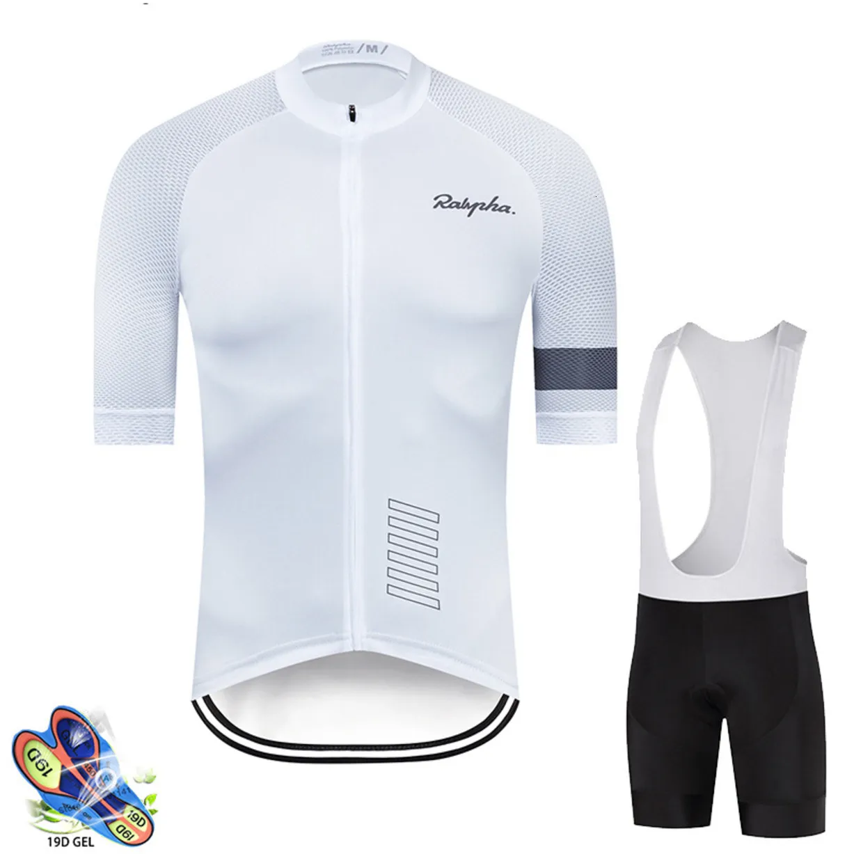 Men Cycling Jersey Short Sleeve White Summer MTB Road Bike Race Clothing Breathable Quick Dry Lightweight Aero Compression Performance Elite Sportsw