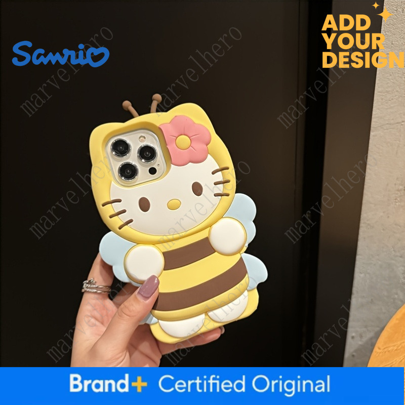 Sanrio Honey Bee Hello Kitty Has Authorized 3D Silicone Compatible With Iphone 17 16 15 14 13 12 Xs Xr X Plus Pro Max A Stylish Cartoon Case