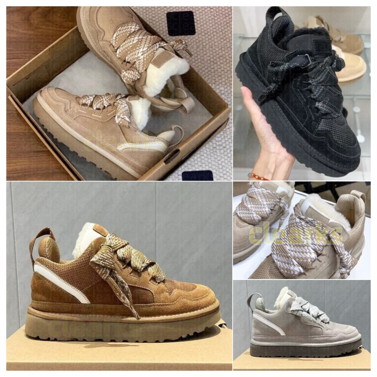 Fashion women Lowmels sneakers Snow Boots Suede Mesh Patchwork Fur Lined Platform Sneakers Casual Winter Warm Shoes Lace Up