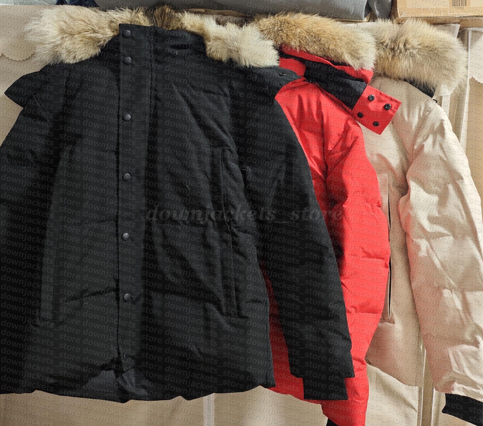 Mens Winter Parka Down Jacket Big Fur Collar Hooded Warm Outdoor Coat Real Wolf Fur Homme Parka Outdoor Windbreaker Jassen Hiver warm Outerwear Doud