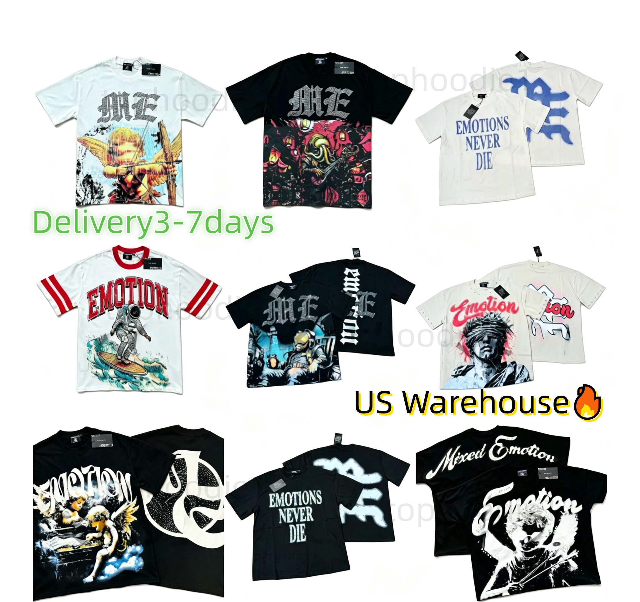 8A men MIXED EMOTION shirt graphic tee rhinestone y2k shirt summer loose fit hip hop shirt tees mixed emotions casual shirt campus fashion s xl desi