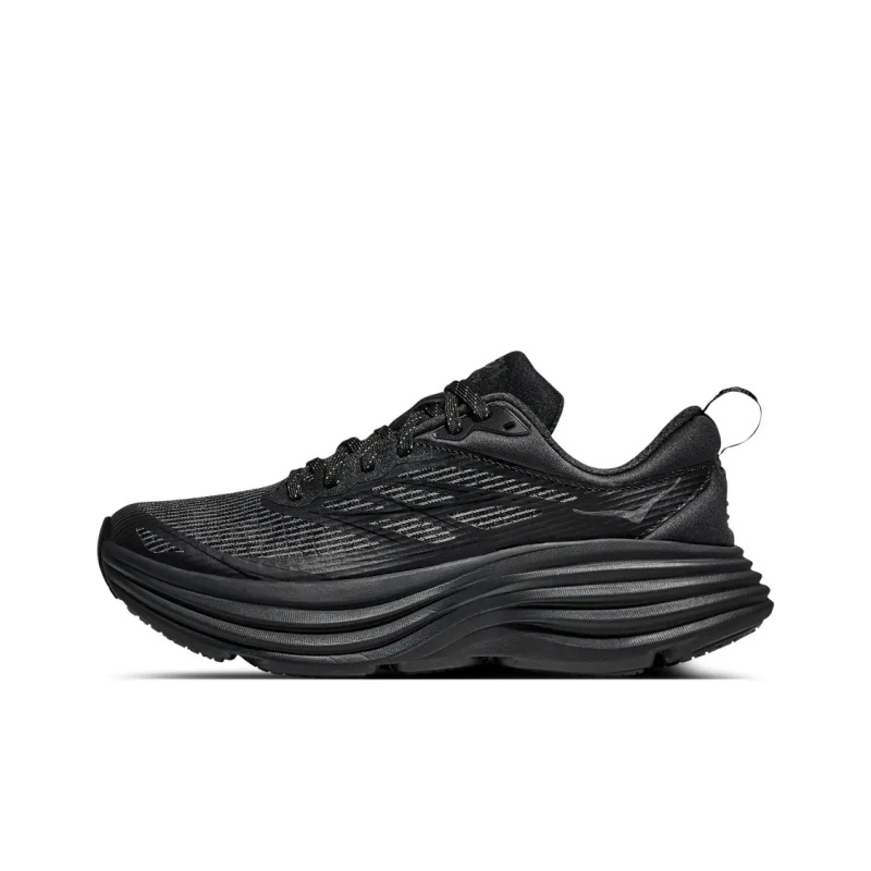 HOKA ONE ONE Bondi 8 Unisex Running Shoes Breathable Cushion Comfort Versatile Low Top Daily City Commuting Training Sports Sneakers Black