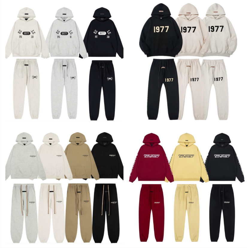 Fashion Tracksuit Essential Tracksuits Designer 1977 Men Hoodies And Pants Sets Sportswear Basketball Sweatsuits Trendy Pullover Casual Outfit Mens
