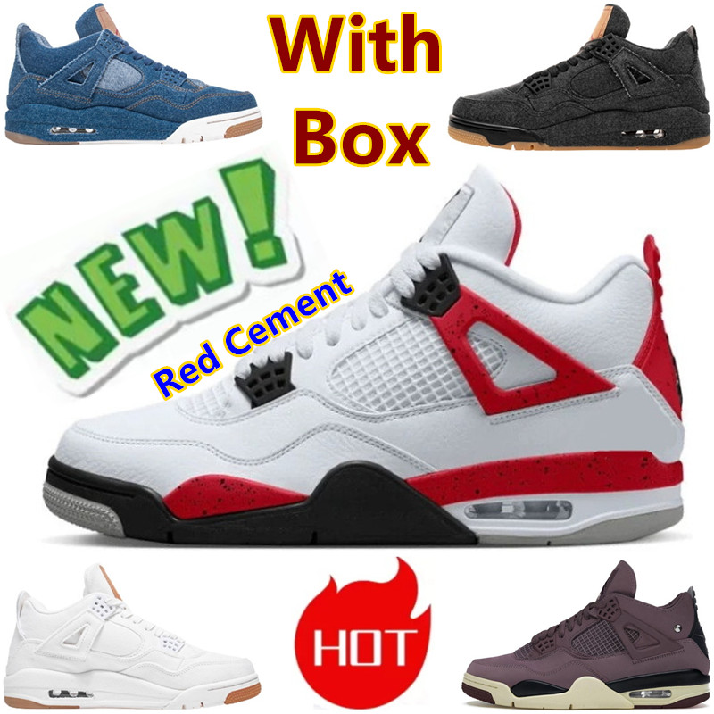 Hot Sale Basketball Shoes Mens 4 New Bred Jackie Robinson Comic Bloodline Light Army 4s 2026 Red Cement Pink Thunder Pine Green Black Cat Womens Dis