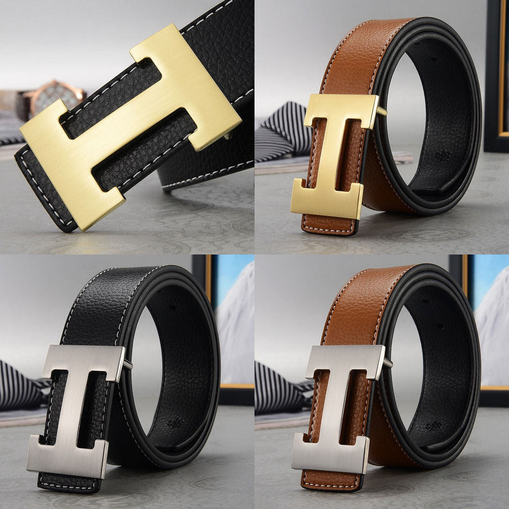 New Designer Belt Classic Buckle Leather Belt For Men Suitable For Business And Casual Wear Stylish And Letter Design And I Shaped Buckle High Quali