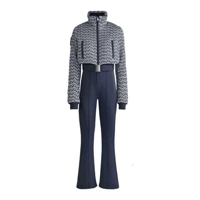 Waist 2026 Women's Elegant High Thicken Ski Long Sports Jumpsuit Female Stand Collar Zipper Belt Romper Warm Waterproof Rompers C260829