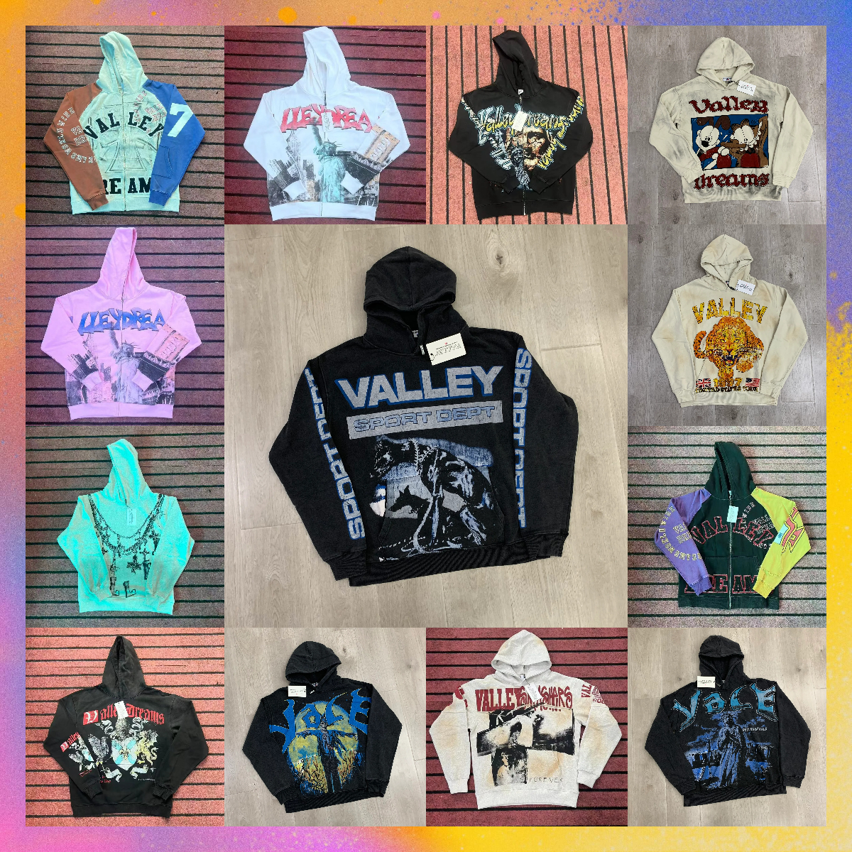 10A Designer Valhoodies Valleys Dreams Hoodie Pants Shirt Short Jeans Fluffy Foam Graffiti Jacket Slow Jogging Vally Vale Men And Women's Sweat