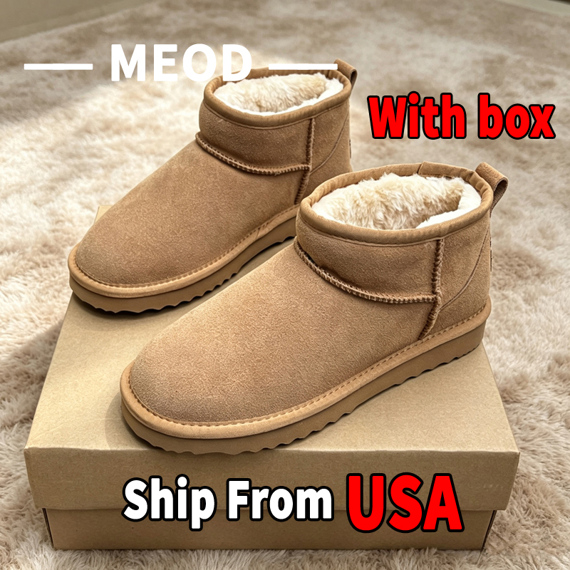 MEOD Designer Boots Tasman Tazz Women Ultra Mini Slippers Slides Platform Shoes Snow Boot Classic Leather Chestnut Winter Fur Boot Slipper Top Quali