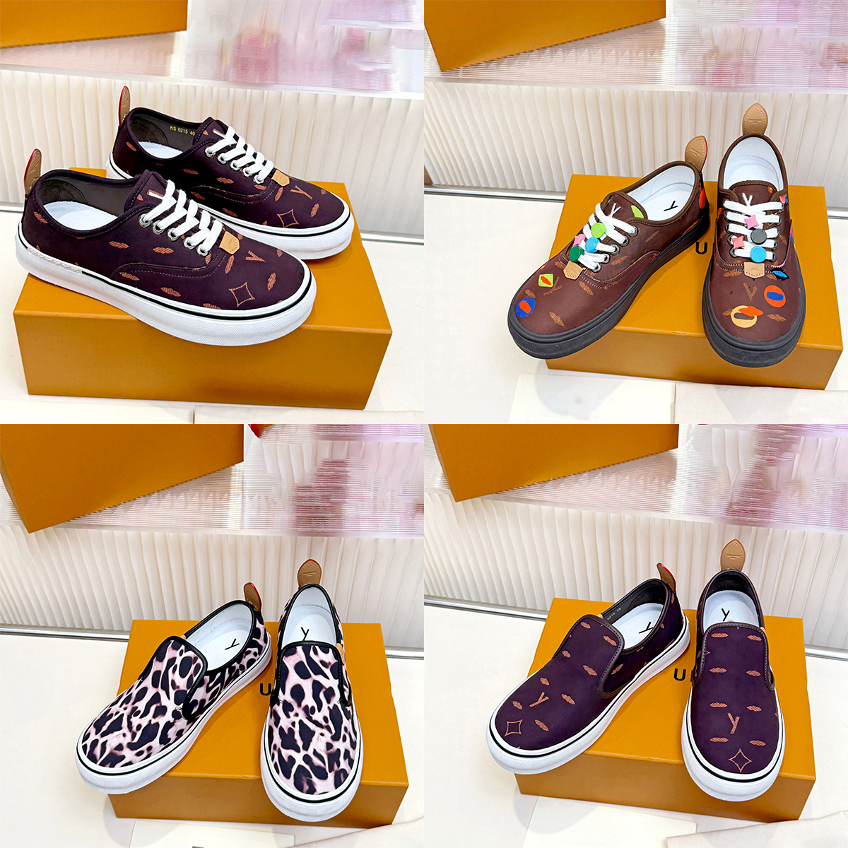 Men Slip ons Canvas Sneakers 2026ss dress luxury Designer loafers tennis Print Leopard Flat shoe High quality Outdoor low top Casual Walking Shoes g