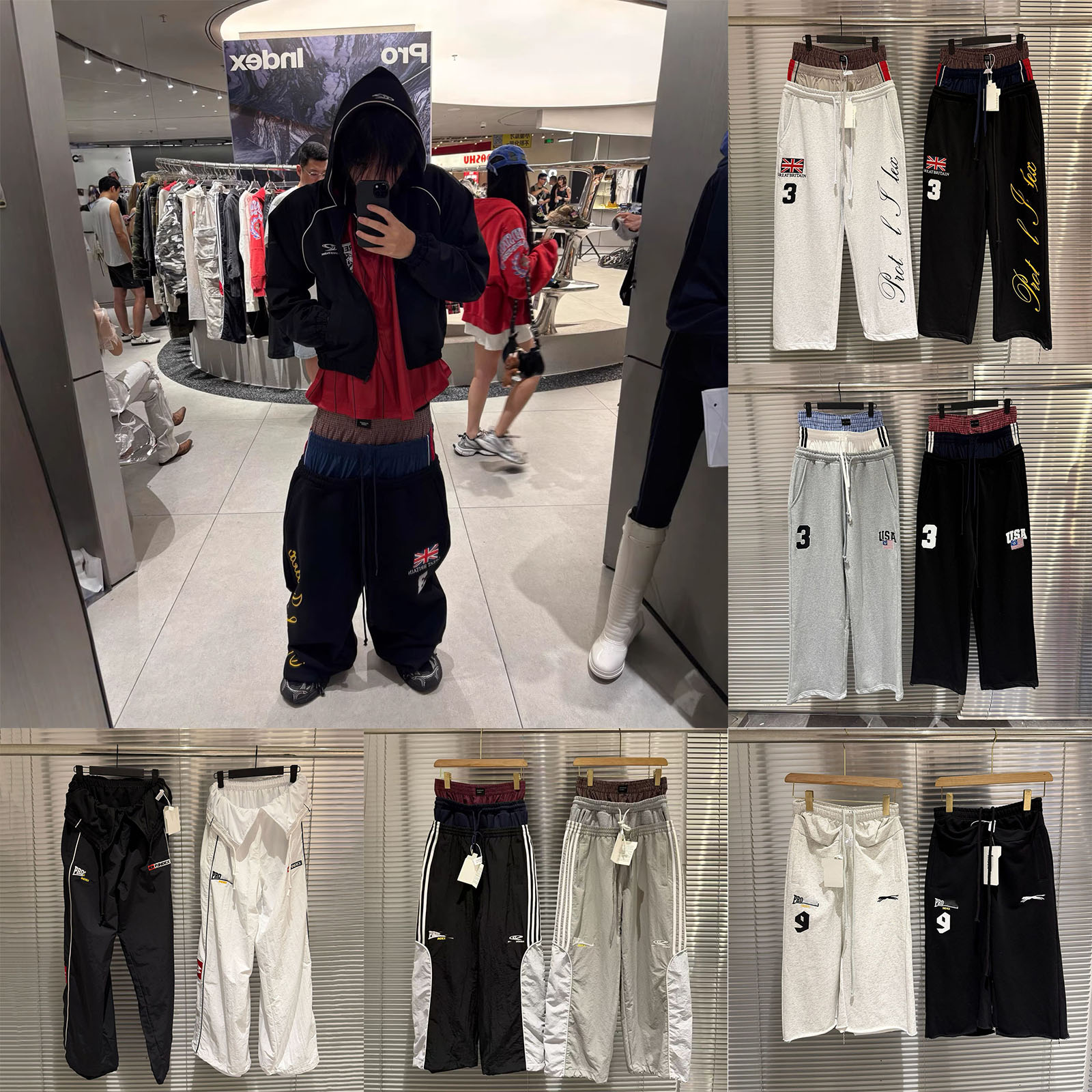 Designer Cotton Three Waistband Baggy Sweatpants Vintage Hip Hop Jogger Capri Shorts Sport Track Pants For Women and Men