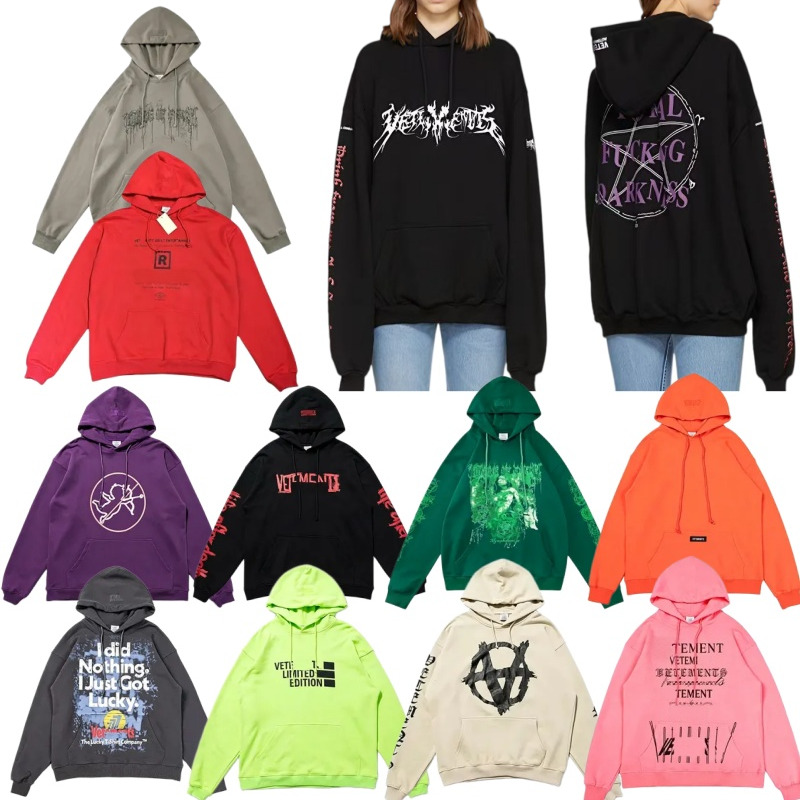 Designer Mens Hoodies VTM Hoody Hooded Sweatshirt Pullover Autumn Winter Loose Casual Men and Women vetement hoody Letter Printed Long Sleeve Drawst