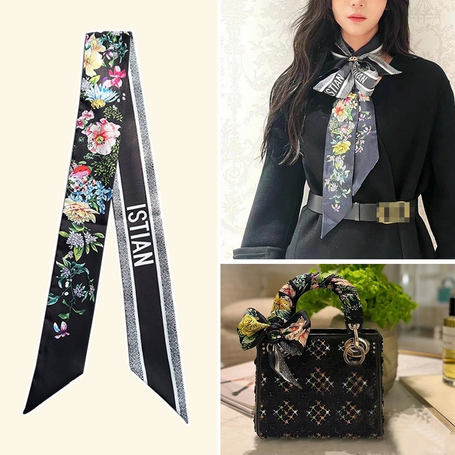 Scarf Latest Luxury D Silks Designer Twilly Woman's Wrap Fashion Letter Cartoon Pattern Handbag Scarves Bag Neckties Hair Bundles Travel Beach