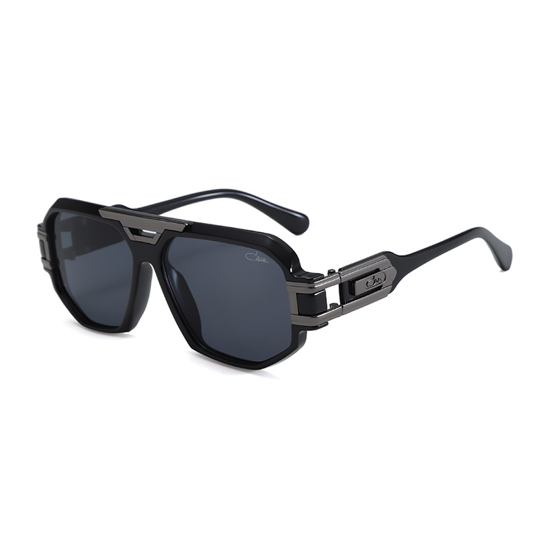 Cazal style Retro Square Sunglasses Men Women Fashion Metal Decor UV400 Shades Vintage Street Style Outdoor Sun Glasses Gift