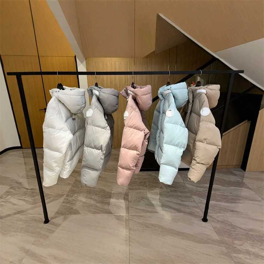 Designer's high-quality clothing Women's short white label goose jacket 2602LB1 capsule series macaron color parka down coat