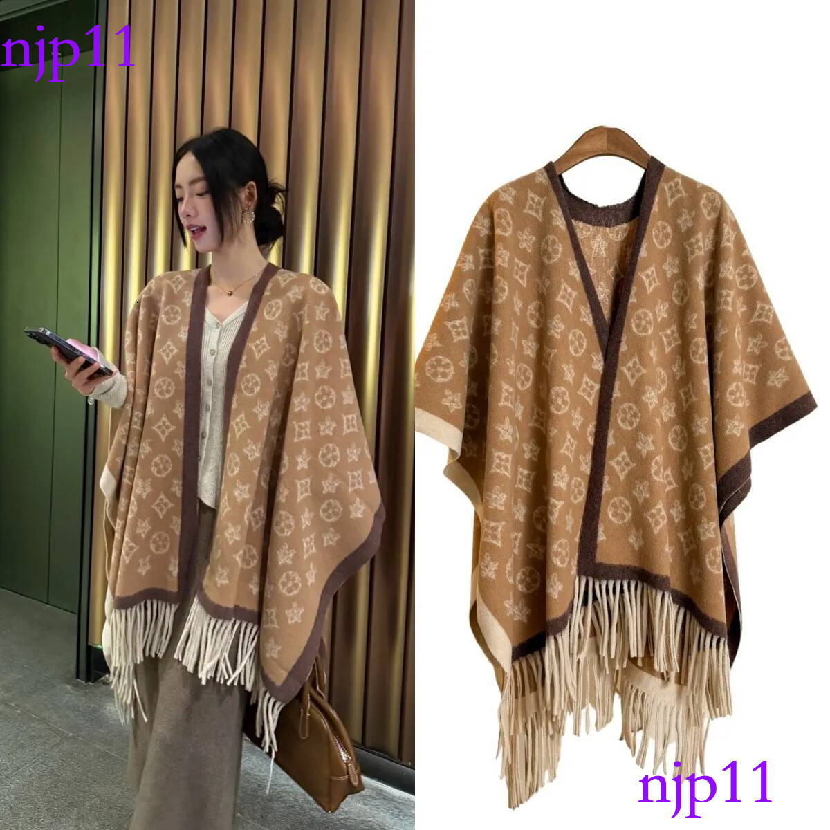 Luxurious Yet Refined Segmented Fringes Designer Scarf Outdoor Sports Warm Blanket Fashionable And Elegant Combination