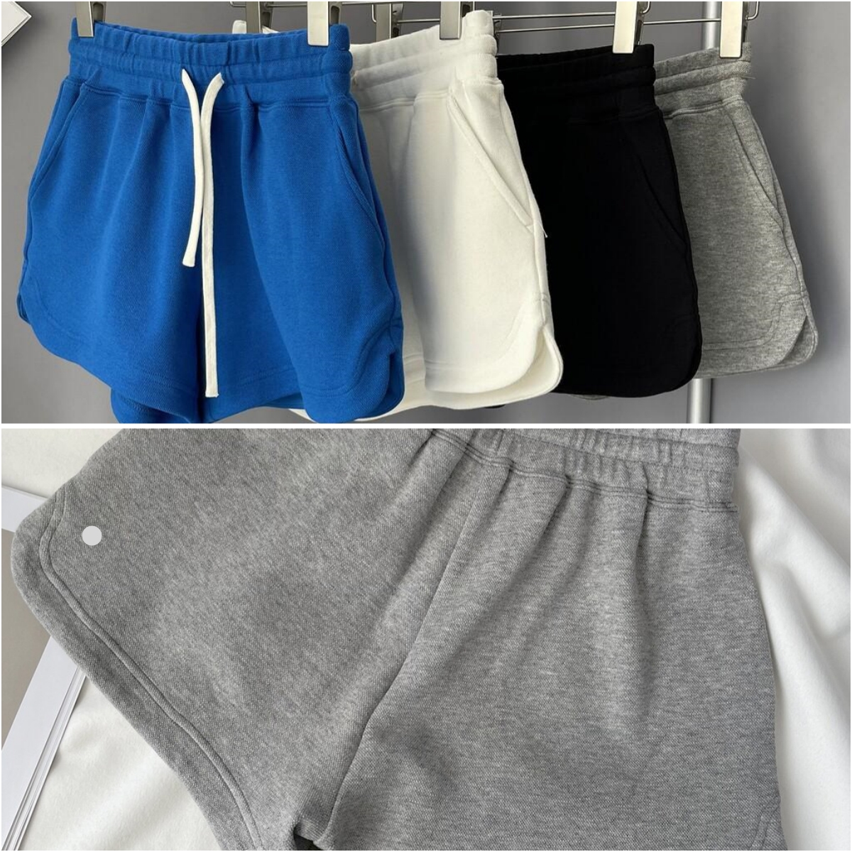 L6493-UU Pantalon chaud amincissant et allongeant léger d'été en tissu éponge short athlétique décontracté pour les femmes
