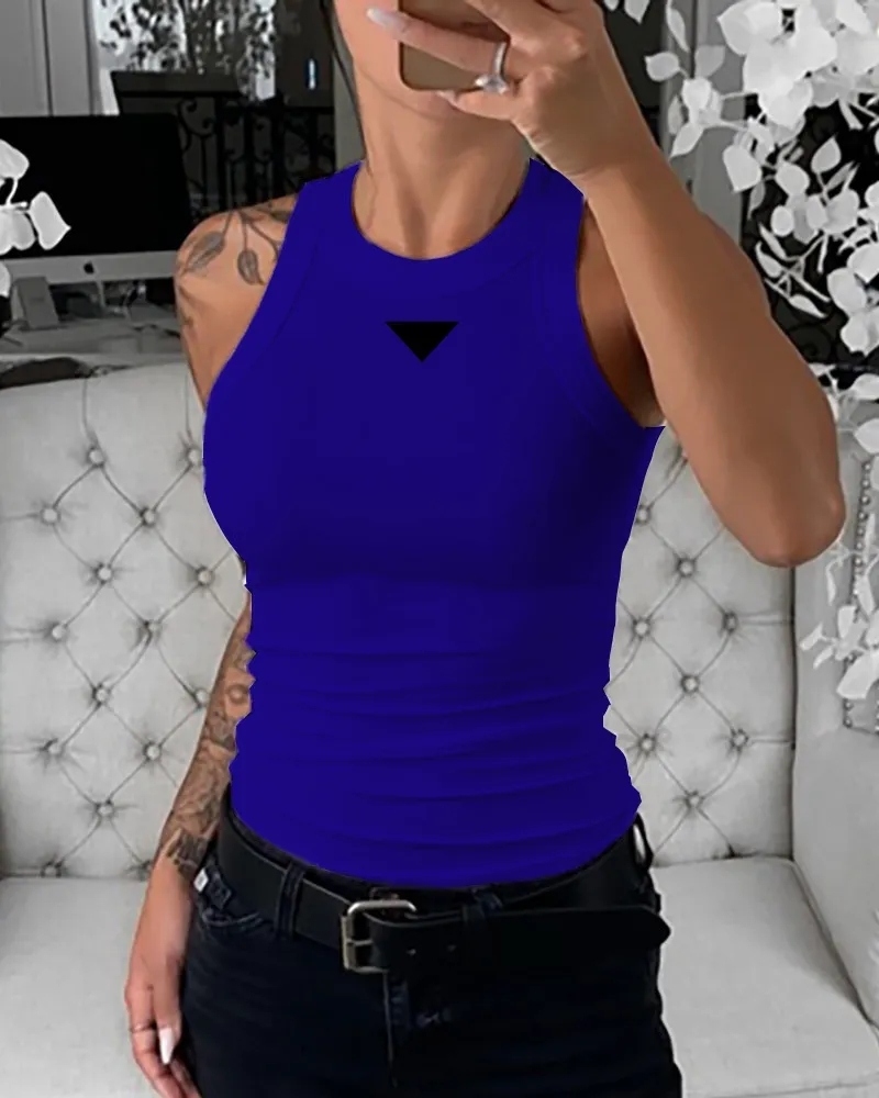 2026Women's T-Shirt Womens Classic triangle Designer Tank Top Woman Luxury High Quality Versatile Tops Summer Fashion Pure Cotton Knitted Te