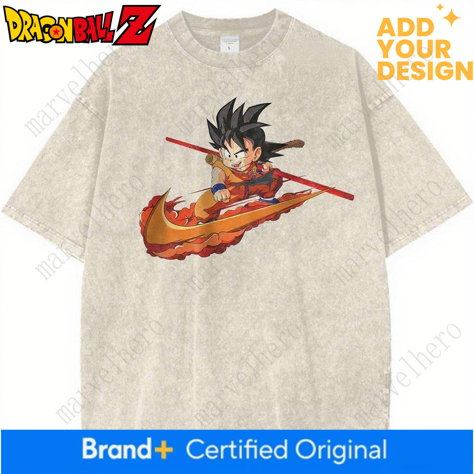 Harajuku Anime Dragon Ball T Shirt Men Vintage Wash Cotton Graphic Print Women Short Sleeve Tee New Summer Casual Top Streetwear