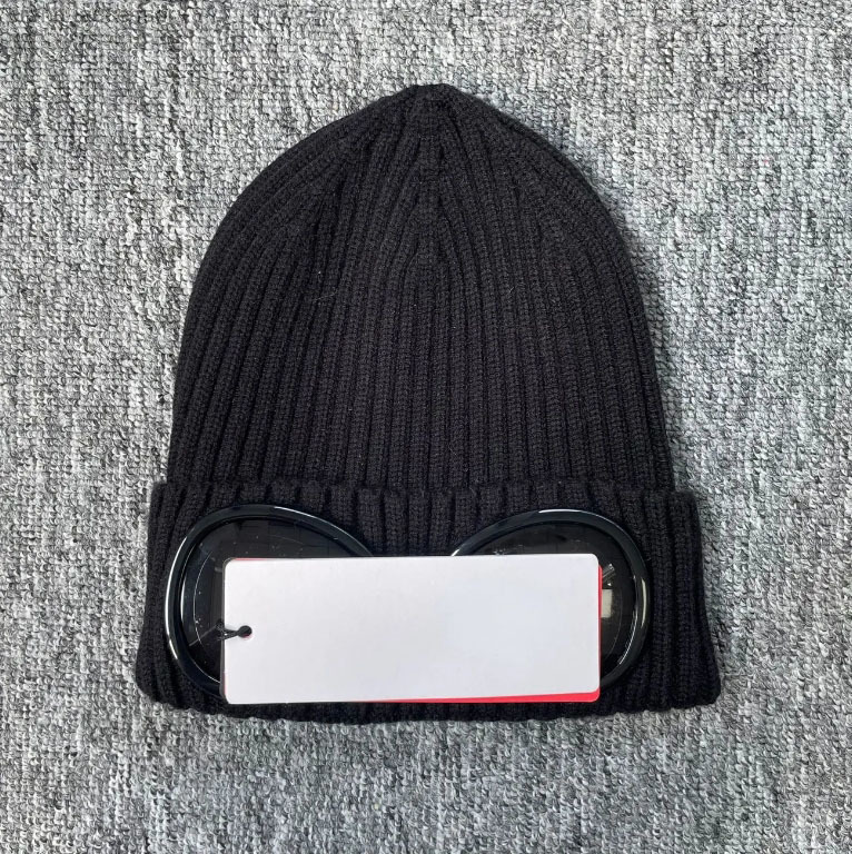 Designer cp Beanie Women's High stretch floppy hat casquette Luxury Winter Men's skull knit hat Twin-lens glasses goggles Beanie cap Outdo