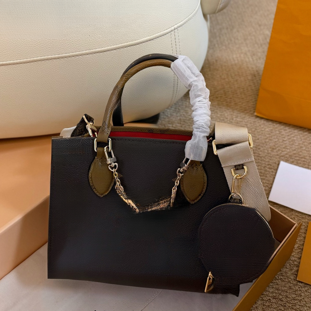 Designer Bag Vintage Monogram Pattern Women Top handle Tote Bag Removable Wide Shoulder Strap With Small Coin Purse Multi way Wear Daily Handbag for